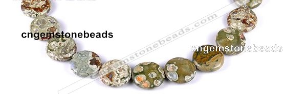 CRH08 different sizes coin sape natural rhyolite beads Wholesale