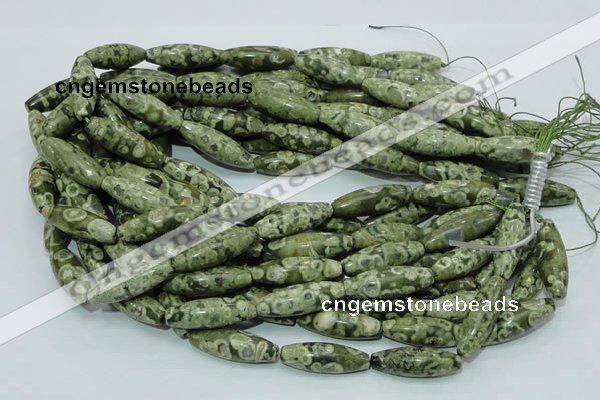 CRH106 15.5 inches 10*30mm rice rhyolite beads wholesale