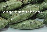 CRH108 15.5 inches 12*40mm rice rhyolite beads wholesale