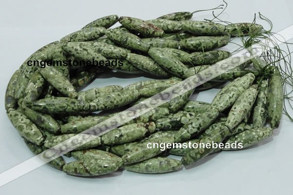 CRH108 15.5 inches 12*40mm rice rhyolite beads wholesale