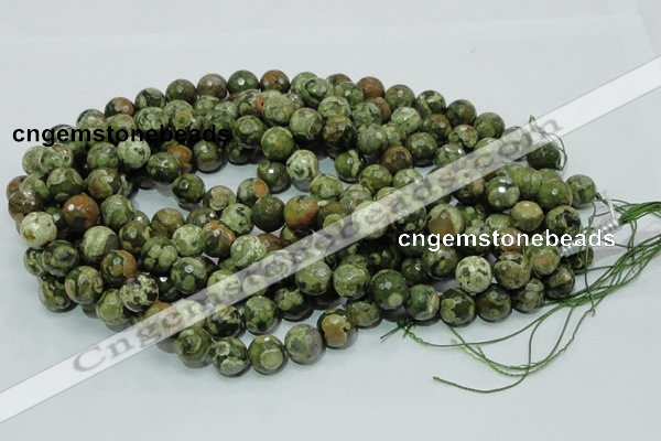 CRH113 15.5 inches 14mm faceted round rhyolite beads