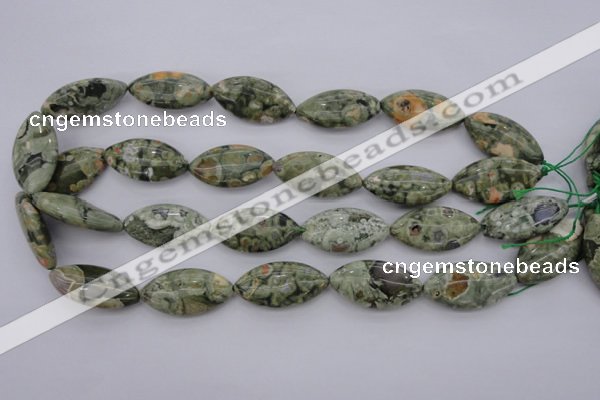 CRH140 15.5 inches 15*30mm marquise rhyolite gemstone beads