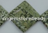 CRH146 15.5 inches 30*30mm diamond rhyolite gemstone beads