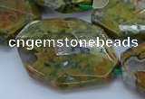 CRH153 15.5 inches 28*40mm - 30*45mm faceted freeform rhyolite beads