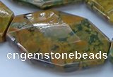 CRH154 15.5 inches 32*45mm - 35*50mm faceted freeform rhyolite beads