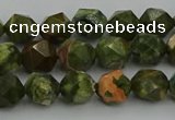 CRH161 15.5 inches 6mm faceted nuggets rhyolite gemstone beads