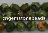 CRH162 15.5 inches 8mm faceted nuggets rhyolite gemstone beads