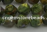 CRH164 15.5 inches 12mm faceted nuggets rhyolite gemstone beads