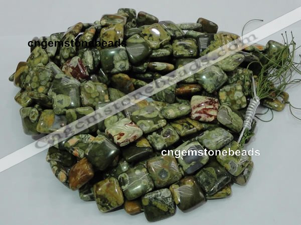 CRH19 15.5 inches 20*20mm square rhyolite beads wholesale