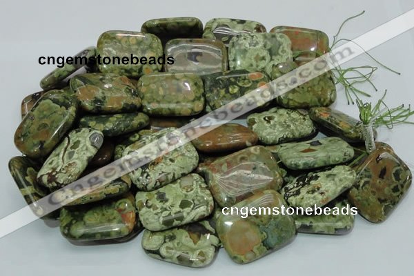 CRH29 15.5 inches 30*40mm rectangle rhyolite beads wholesale