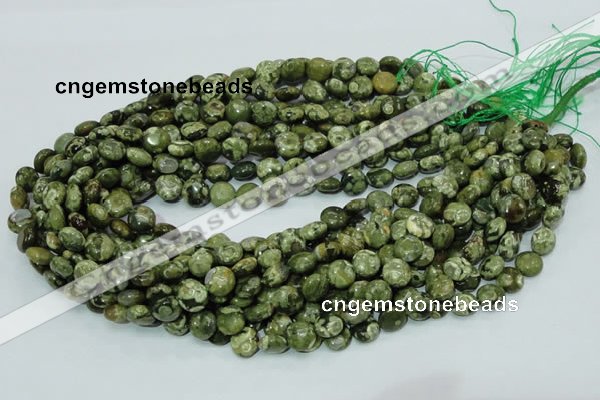 CRH35 15.5 inches 10mm flat round rhyolite beads wholesale