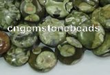 CRH36 15.5 inches 12mm flat round rhyolite beads wholesale