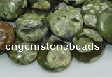 CRH37 15.5 inches 16mm flat round rhyolite beads wholesale