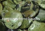 CRH38 15.5 inches 18mm flat round rhyolite beads wholesale