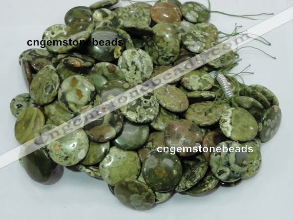 CRH38 15.5 inches 18mm flat round rhyolite beads wholesale