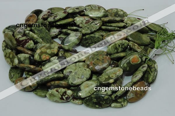 CRH46 15.5 inches 15*30mm oval rhyolite beads wholesale