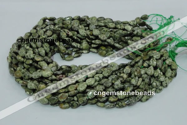 CRH47 15.5 inches 8*12mm flat teardrop rhyolite beads wholesale