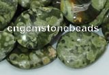 CRH49 15.5 inches 22*30mm flat teardrop rhyolite beads wholesale