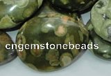 CRH50 15.5 inches 30*40mm flat teardrop rhyolite beads wholesale