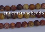 CRH510 15.5 inches 4mm round matte rhyolite gemstone beads