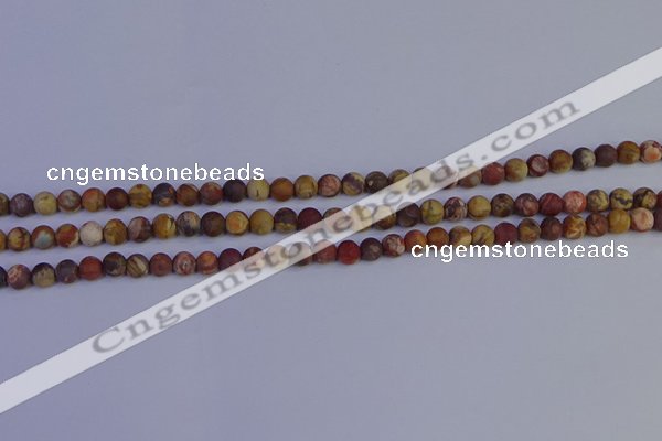 CRH510 15.5 inches 4mm round matte rhyolite gemstone beads