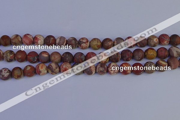 CRH513 15.5 inches 10mm round matte rhyolite gemstone beads