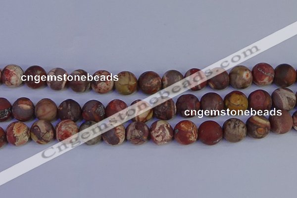 CRH515 15.5 inches 14mm round matte rhyolite gemstone beads