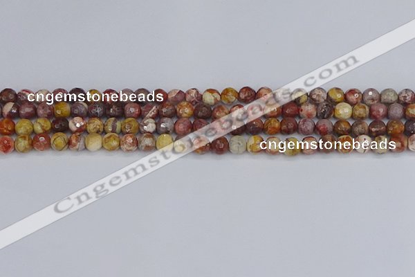 CRH519 15.5 inches 6mm faceted round rhyolite gemstone beads