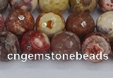 CRH521 15.5 inches 10mm faceted round rhyolite gemstone beads