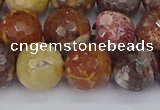 CRH522 15.5 inches 12mm faceted round rhyolite gemstone beads