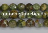 CRH526 15.5 inches 4mm faceted round rhyolite beads wholesale