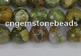 CRH528 15.5 inches 8mm faceted round rhyolite beads wholesale