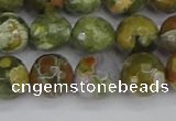 CRH529 15.5 inches 10mm faceted round rhyolite beads wholesale