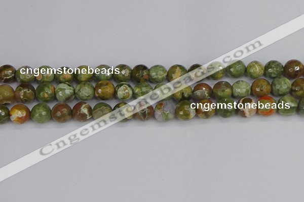 CRH529 15.5 inches 10mm faceted round rhyolite beads wholesale