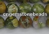 CRH530 15.5 inches 12mm faceted round rhyolite beads wholesale