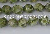 CRH535 15.5 inches 6mm faceted nuggets rhyolite gemstone beads