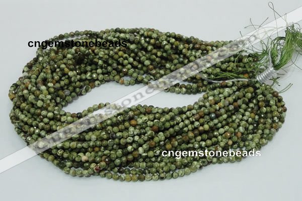 CRH54 15.5 inches 4mm faceted round rhyolite beads wholesale