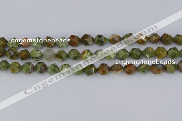 CRH543 15.5 inches 10mm faceted nuggets rhyolite beads wholesale