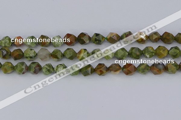 CRH544 15.5 inches 12mm faceted nuggets rhyolite beads wholesale