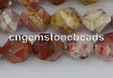 CRH549 15.5 inches 10mm faceted nuggets rhyolite gemstone beads