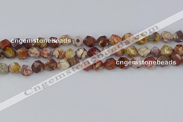 CRH549 15.5 inches 10mm faceted nuggets rhyolite gemstone beads