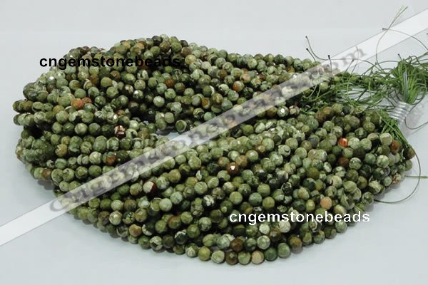 CRH55 15.5 inches 6mm faceted round rhyolite beads wholesale