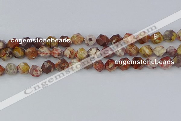 CRH550 15.5 inches 12mm faceted nuggets rhyolite gemstone beads