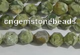 CRH553 15.5 inches 6mm faceted nuggets matte rhyolite gemstone beads