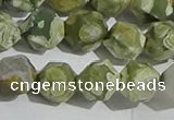 CRH556 15.5 inches 12mm faceted nuggets matte rhyolite gemstone beads