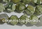 CRH556 15.5 inches 12mm faceted nuggets matte rhyolite gemstone beads