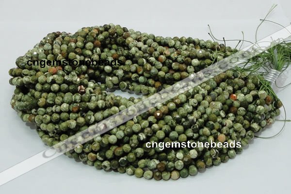 CRH56 15.5 inches 8mm faceted round rhyolite beads wholesale