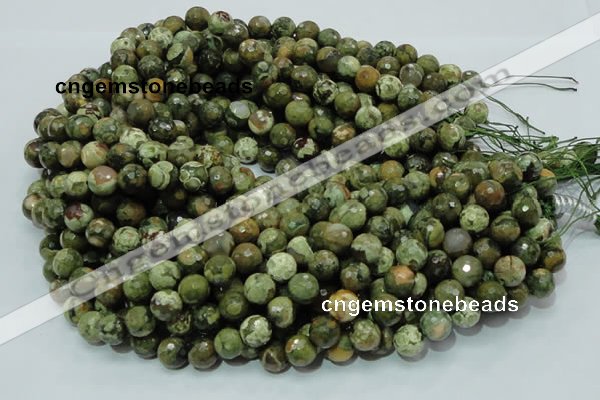 CRH57 15.5 inches 10mm faceted round rhyolite beads wholesale