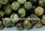 CRH58 15.5 inches 12mm faceted round rhyolite beads wholesale