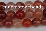 CRH601 15.5 inches 6mm round red rabbit hair quartz beads